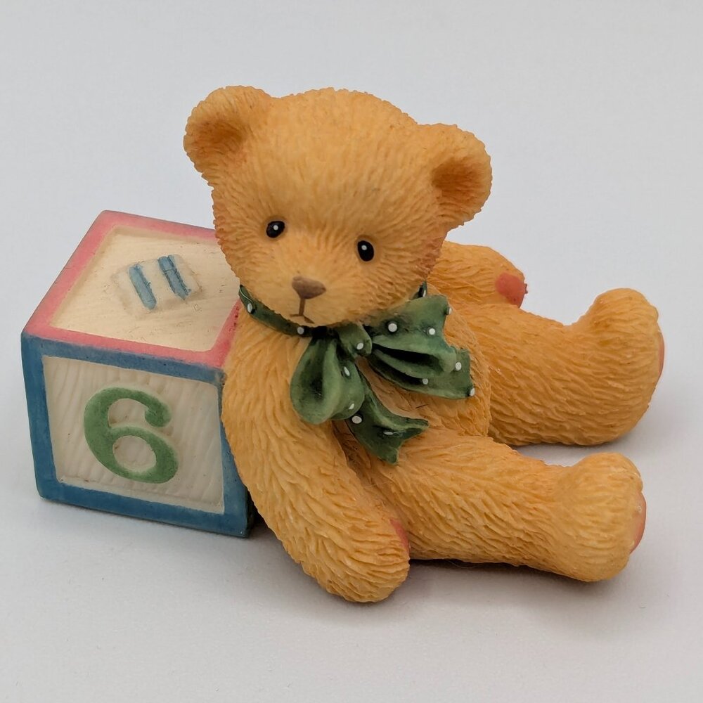 Cherished Teddies Bear with Number 6 Block (302899) 1997